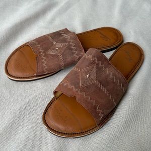 Tony Lama Leather Slides Sandal Mules Brown Women’s Size 9